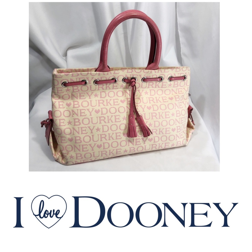 Dooney & Bourke Pink & Cream Canvas Handbag